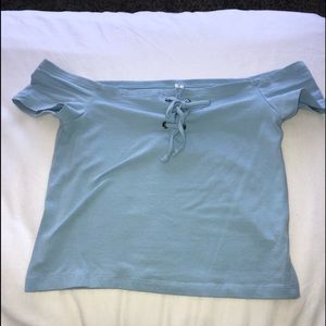 Baby Blue Off The Shoulder Top By PacSun